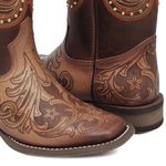 Bota Feminina - Couro Gravado em Estrelas / Castanho - Nevada - Vimar Boots - 13134-B-VR