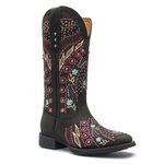 Bota Texana Feminina - Fóssil Preto - Roper - Bico Quadrado - Cano Longo - Solado VTS - Vimar Boots - 13137-A-VR