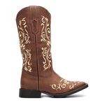 Bota Texana Feminina - Dallas Castor - Roper - Bico Quadrado - Cano Longo - Solado Freedom Flex - Vimar Boots - 13140-A-VR