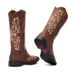 Bota Texana Feminina - Dallas Castor - Roper - Bico Quadrado - Cano Longo - Solado Freedom Flex - Vimar Boots - 13140-A-VR