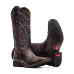 Bota Feminina - Dallas Café / Roxo - Freedom Flex - Vimar Boots - 13148-C-VR