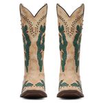 Bota Feminina - Comfort Stonado Marfim / Dallas Folha - Nevada - Vimar Boots - 13168-B-VR