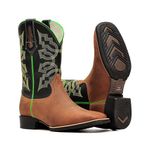 Bota Masculina - Dallas Tabaco | Preto - Texas B - Bulls Horse - 50031-A-BU