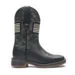 Bota Texana Masculina - Floather Preto / Grafite - Roper - Bico Quadrado - Cano Médio - Solado Strong Shock - Vimar Boots - 81266-A-VR