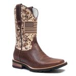 Bota Texana Masculina - Texas Havana / Camo USA - Roper - Bico Quadrado - Cano Médio - Solado Vibram - Vimar Boots - 81267-C-VR