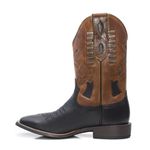 Bota Texana Masculina - Latego Preto / Caramelo - Roper - Bico Quadrado - Cano Médio - Solado TXS - Vimar Boots - 81284-A-VR