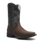 Bota Texana Masculina - Crazy Horse Café / Marinho - Roper - Bico Quadrado - Cano Médio - Solado Magnum Western - Vimar Boots - 81284-B-VR