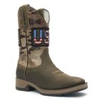 Bota Texana Masculina - Dallas Brown / Camuflado - Roper - Bico Quadrado - Cano Médio - Solado Strong Shock - Vimar Boots - 81286-A-VR