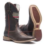 Bota Texana Masculina - Dallas Café - Roper - Bico Quadrado - Cano Médio - Solado TXS - Vimar Boots - 81293-A-VR