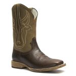 Bota Texana Masculina - Texas Café / Tabaco - Roper - Bico Quadrado - Cano Médio - Solado TXS - Vimar Boots - 81296-A-VR