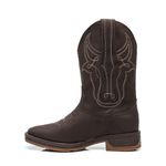 Bota Texana Masculina - Crazy Horse Café / Café - Roper - Work Boot - Bico Quadrado - Cano Médio - Solado Strong Shock - Vimar Boots - 81296-B-VR