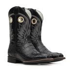 Bota Masculina - Jacaré Original Preto (RABO) | Mustang Preto - Magnum Western - Vimar Boots - 81312-E-VR