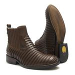 Botina Masculina - TATU Floather Brown - Roper - Bico Redondo - Cano Curto - Solado Colorplac - Vimar Boots - 82052-A-VR