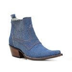 Botina Western Masculina - Jeans Delave - Bico Fino - Vimar Boots - 82086-A-VR