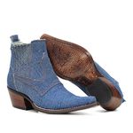 Botina Western Masculina - Jeans Delave - Bico Fino - Vimar Boots - 82086-A-VR