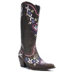 Bota Texana Feminina - Vecchio Café - Western - Bico Fino - Cano Longo - Solado Colorplac - Vimar Boots - 10196-A-VR