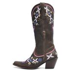 Bota Texana Feminina - Vecchio Café - Western - Bico Fino - Cano Longo - Solado Colorplac - Vimar Boots - 10196-A-VR