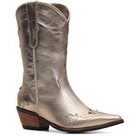 Bota Western Feminina - Metal Ouro Light / Metal Ouro Light - Genova Natural - Vimar Boots - 11098-B-VR