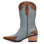 Bota Western Feminina - Dallas Bambu/Corriente Oceano - Toscana Natural - Vimar Boots - 11098-E-VR