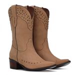 Bota Western Feminina - Nobuck Caramelo / Nobuck Caramelo - Toscana Café - Vimar Boots - 11217-A-VR