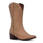 Bota Western Feminina - Nobuck Caramelo / Nobuck Caramelo - Toscana Café - Vimar Boots - 11217-A-VR