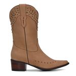 Bota Western Feminina - Nobuck Caramelo / Nobuck Caramelo - Toscana Café - Vimar Boots - 11217-A-VR