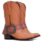 Bota Western Feminina - Milano Madeira Claro / Milano Rose Wood - Ibiza Café - Vimar - 11232-E-VR