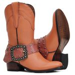 Bota Western Feminina - Milano Madeira Claro / Milano Rose Wood - Ibiza Café - Vimar - 11232-E-VR