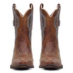 Bota Western Feminina - Fóssil Caramelo / Dallas Bordô - Génova Rustic - Vimar Boots - 11246-A-VR