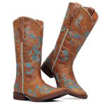Bota Texana Feminina - Fóssil Caramelo - Roper - Bico Quadrado - Cano Longo - Solado Freedom Ultra Light Café - Vimar Boots - 13070-A-VR