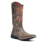 Bota Texana Feminina - Vecchio Café / Whiskey - Roper - Bico Quadrado - Cano Longo - Solado Freedom Flex - Vimar Boots - 13081-A-VR