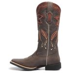 Bota Texana Feminina - Vecchio Café / Whiskey - Roper - Bico Quadrado - Cano Longo - Solado Freedom Flex - Vimar Boots - 13081-A-VR
