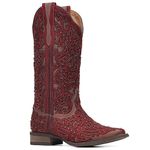 Bota Texana Feminina - Nobuck Vinho / Fóssil Pinhão - Roper - Bico Quadrado - Cano Longo - Solado Nevada - Vimar Boots - 13103-G-VR