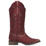 Bota Texana Feminina - Nobuck Vinho / Fóssil Pinhão - Roper - Bico Quadrado - Cano Longo - Solado Nevada - Vimar Boots - 13103-G-VR