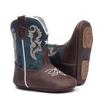 Bota Texana Baby - Dallas Castor / Celeste - Comfort - Bico Redondo - Cano Longo - West Country - 27001-E-WC