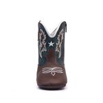 Bota Texana Baby - Dallas Castor / Celeste - Comfort - Bico Redondo - Cano Longo - West Country - 27001-E-WC