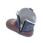 Bota Texana Baby - Fly Havana / Marinho - Solado Bolha Natural - Bico Redondo - Cano Longo - West Country - WCB-1001-D