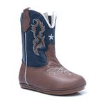 Bota Texana Baby - Fly Havana / Marinho - Solado Bolha Natural - Bico Redondo - Cano Longo - West Country - WCB-1001-D