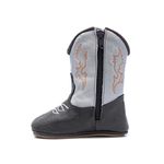 Bota Texana Baby - Fly Café / Marfim - Solado Bolha Natural - Bico Redondo - Cano Longo - West Country - WCB-1001-F