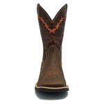 Bota Texana Masculina - Crazy Horse Café / Castanho - Roper - Bico Quadrado - Cano Médio - Solado Nelore - Bulls Horse - 50007-A-BU