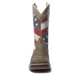 Bota Texana Masculina - Dallas Brown / Bandeira EUA - Roper - Bico Quadrado - Cano Longo - Solado Strong Shock - Vimar Boots - 80055-A-VR