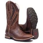 Bota Texana Masculina - Texas Havana / Bambu / Café - Roper - Bico Quadrado - Cano Longo - Solado Vibram - Vimar Boots - 80056-A-VR