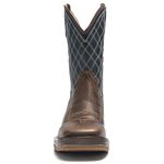 Bota Texana Masculina - Texas Café / Navy / Red - Roper - Bico Quadrado - Cano Médio - Solado Strong Shock - Vimar Boots - 81225-A-VR