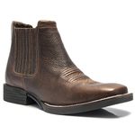 Botina Masculina - Texas Café - Roper - Bico Quadrado - Cano Curto - Solado Freedom Flex - Vimar Boots - 82051-C-VR