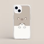 Capinha Para Celular Estampa Gatinho Minimalist Nude