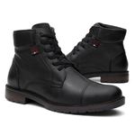 Coturno Casual Masculino Vittal em Couro Preto - R900PT