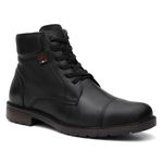 Coturno Casual Masculino Vittal em Couro Preto - R900PT