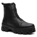 Bota Coturno Feminina Only Vittal em Couro Sola Tratorada e Zíper - R705