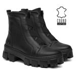 Bota Coturno Feminina Only Vittal em Couro Sola Tratorada e Zíper - R705