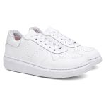 Tênis Sneakers Feminino Em Couro Legitimo Vittal - T200-BCO